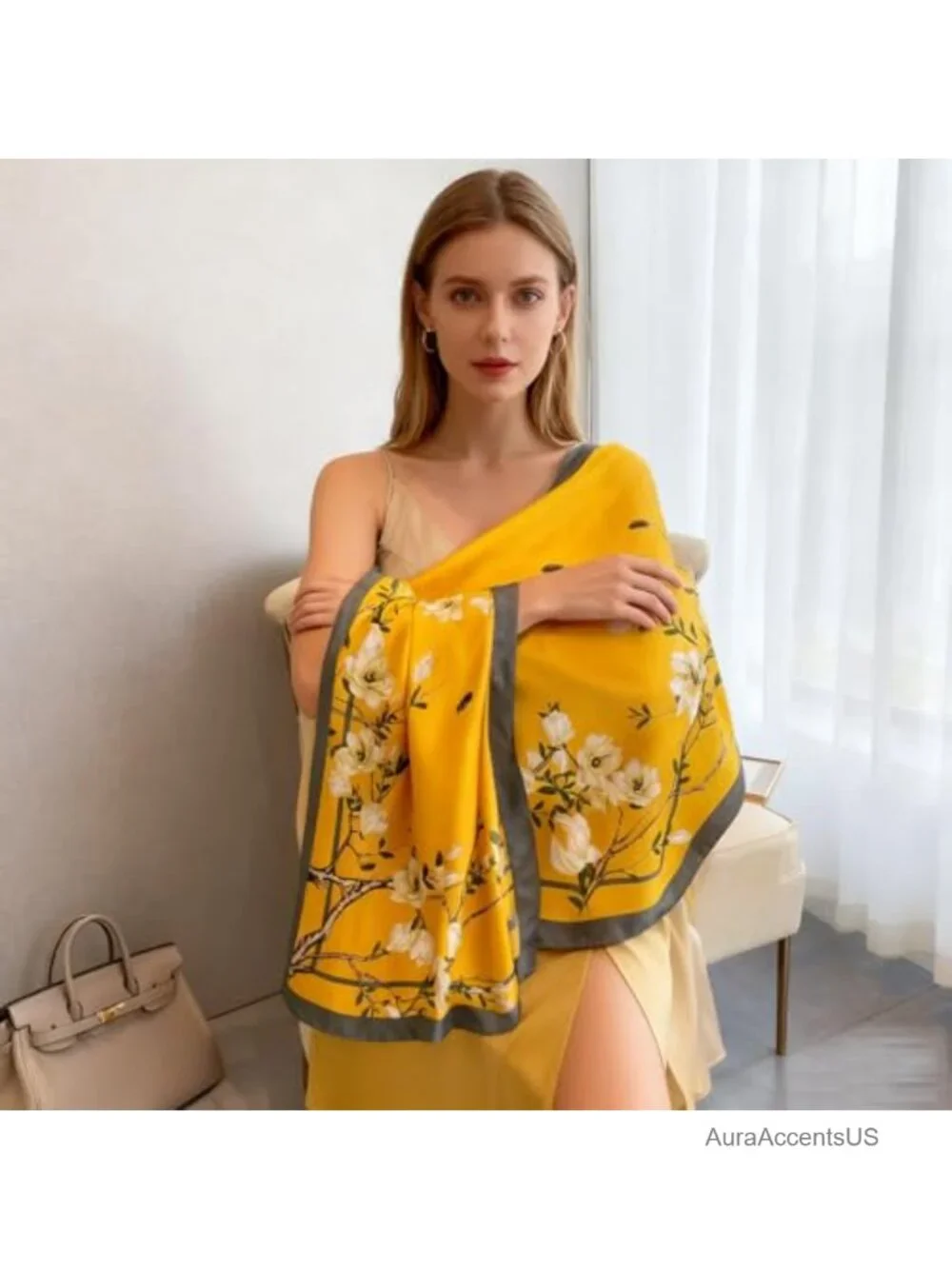 Large Square Silk Feel Scarf 43